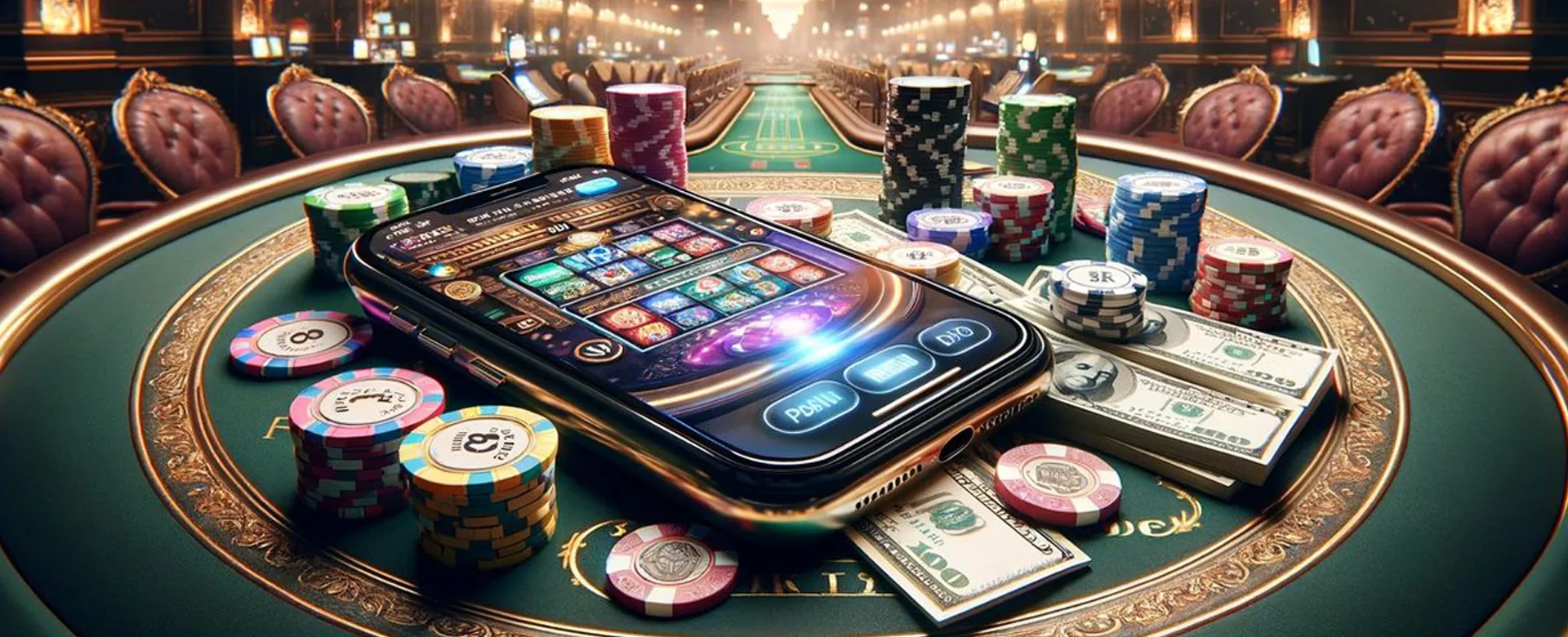 nn777 Online Poker Table with Gold Theme